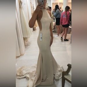 Jovani Sparkling Cream Gown